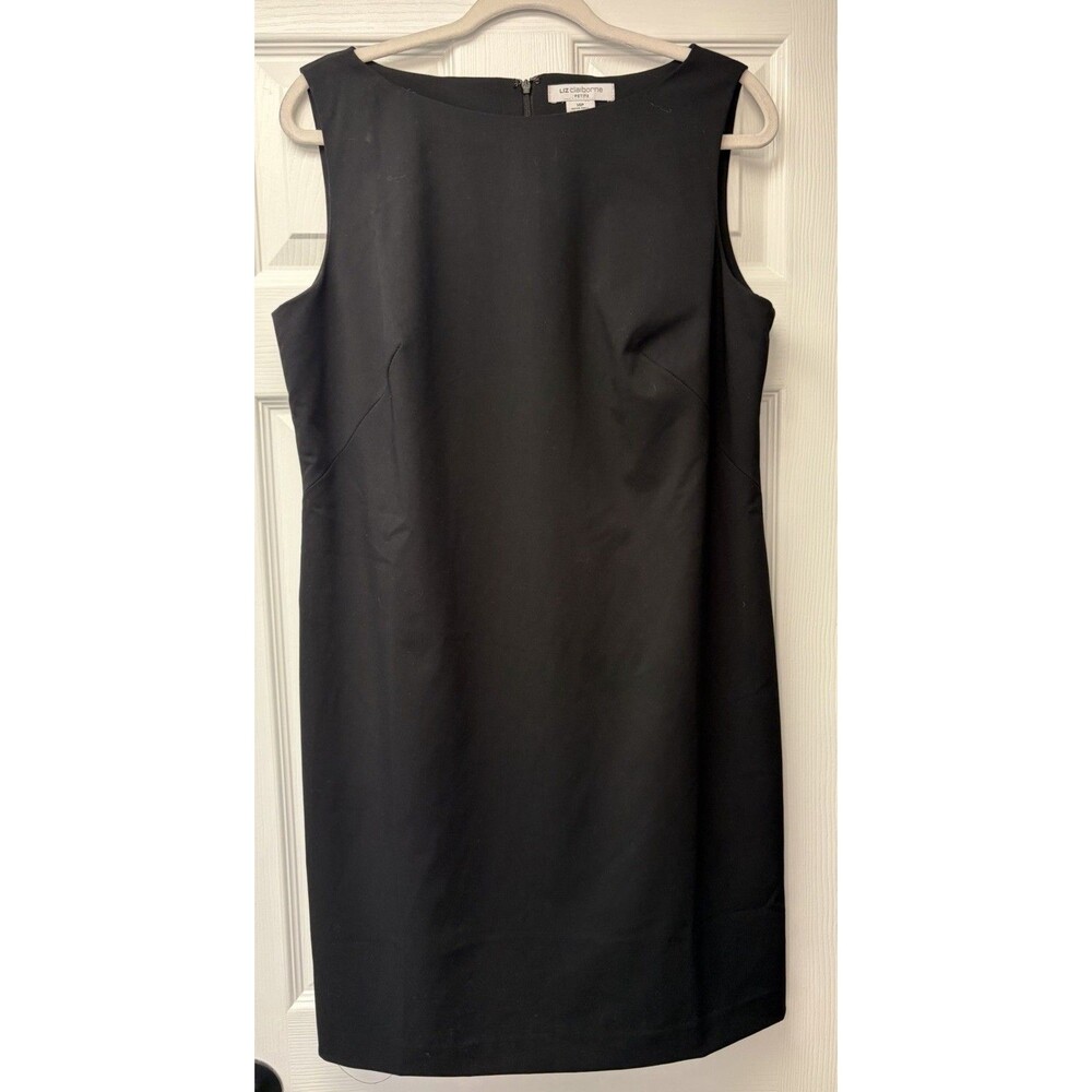 Liz Claiborne Timeless Black Sheath Dress Women’s Size 14 Petite Sleeveless